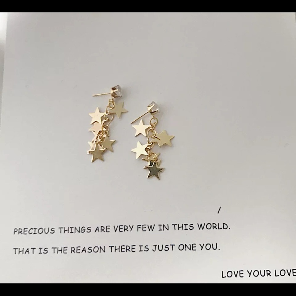 Star silver earrings handmade